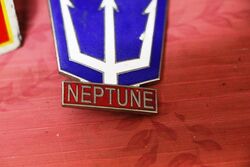Blue Neptune Enamel Badge by Stokes of Melbourne
