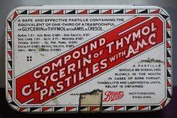 Boots Compound Glycerin Of Thymol Pastilles With AMC Tin