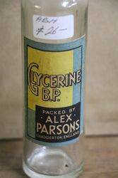 Bottle Of Alex Parsons Chadderton Glycerine BP 