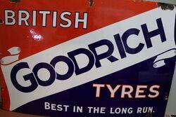 British Goodrich Tyres Enamel Advertising Sign 