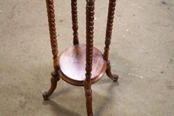 C20th Oak Barley Twist PedestalPlanter 