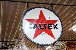 CALTEX Round Double Sided Enamel Advertising Sign 