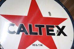 CALTEX Round Double Sided Enamel Advertising Sign 