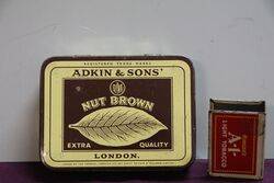 COL Adkin and Sonsand39 Nut Brown Tobacco Tin 