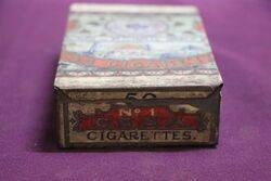 COL Antique CSSA  Cigarettes Paper Label Tin 