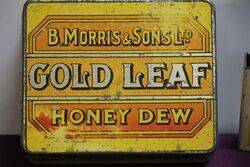 COL BMorris and Sons Gold Leaf Honey Dew Tobacco Tin 
