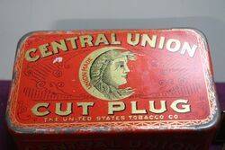 COL Central Union Cut Plug Tobacco Tin 