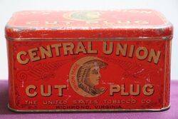 COL Central Union Cut Plug Tobacco Tin 