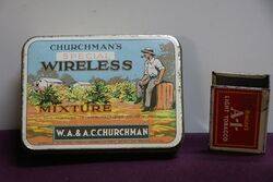 COL. Churchman's WIreless Mixture Tobacco Tin 