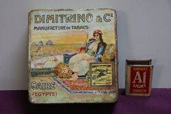 COL. Dimitrino & Co De Tabacs Caire Pictorial Tobacco Tin 