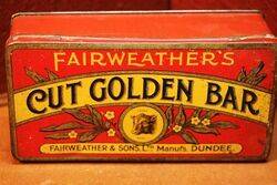 COL Fairweatherand39s Cur Golden Bar Tobacco Tin 