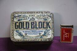 COL. Gold Block Canada Tobacco Tin 