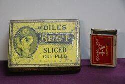 COL. J.G.Dill's Best Cut Plug Tobacco Tin
