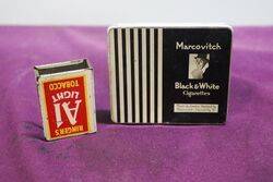COL Marcovitch Black and White Cigarettes Tin