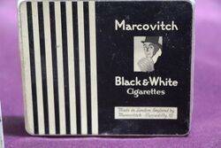COL Marcovitch Black and White Cigarettes Tin