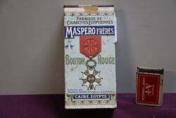 COL. Maspero Freres Egyptian Antique Paper Label Tobacco Tin 