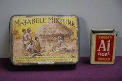 COL Matabele Mixture Rhodesia and South Africa Tobacco Tin 