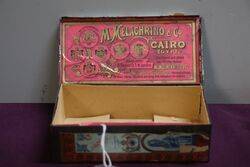 COL Melachrino Egyptian Paper Label Tobacco Tin 