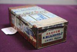 COL Melachrino Egyptian Paper Label Tobacco Tin 