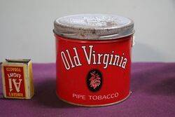 COL Old Virginia Pipe Tobacco Tin 