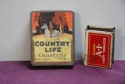 2 x Country Life Cigarette Tins - Excellent