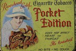 COL Riverhead Gold Pocket Edition Pictorial Cigarette Tobacco Tin 