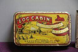 COL Wills Log Cabin  Tobacco Tin 