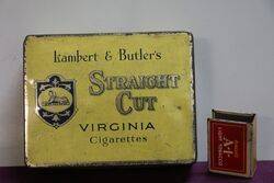 COL lambert and Butlerand39s Straight Cut Virginia Cigarettes Tin 