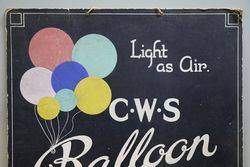 CWS Balloon Down Quilts Cardboard Advertising Sign