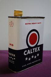 Caltex Five Star 2 Liters HD  Heavy Duty Oil Tin httpxxxxantiquesnet