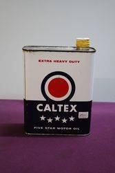 Caltex Five Star 2 Liters HD  Heavy Duty Oil Tin httpxxxxantiquesnet