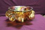 Carnival Glass Punch Bowl With 12 Cups