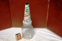 Castrol "L" Embossed Pint Bottle with Genuine "L" Tin Top.