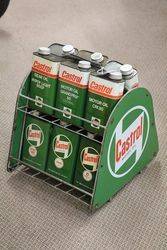 Castrol Motor Oil Forecourt Basket Rack With Enamel Signs To Each End 