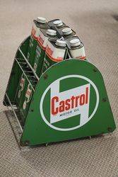 Castrol Motor Oil Forecourt Basket Rack With Enamel Signs To Each End 