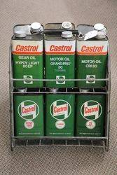 Castrol Motor Oil Forecourt Basket Rack With Enamel Signs To Each End 