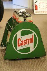 Castrol Motor Oil Forecourt Basket Rack With Enamel Signs To Each End 