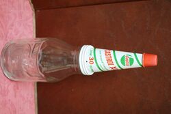 Castrol Wakefield Embossed Quart Bottle with Near Mint XL Tin Top.