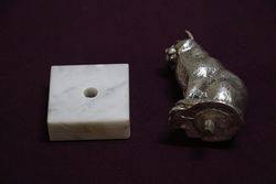 Cat Mascot By Lejeune on Marble Stand 