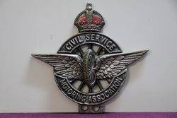 Civil Service Motoring Association Car Badge 
