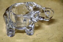 Classic Clear Glass Elephant Toothpick Holder 