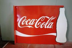 Classic Coca-Cola Double Sided Screen Printed Alloy Sign. #
