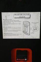 Classic FRAM Oil Filter Advertising Wall Clock 