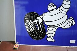 Classic Michelin Bibendum Pictorial Enamel Adv Sign 