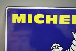 Classic Michelin Bibendum Pictorial Enamel Adv Sign 