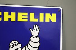 Classic Michelin Bibendum Pictorial Enamel Adv Sign 
