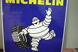 Classic Michelin Bibendum Pictorial Enamel Adv Sign 
