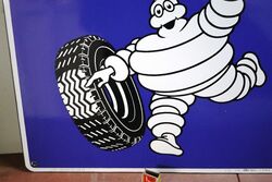 Classic Michelin Bibendum Pictorial Enamel Adv Sign 