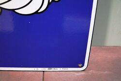 Classic Michelin Bibendum Pictorial Enamel Adv Sign 
