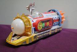 Colorful Battery Operated Tin Toy Space Express 